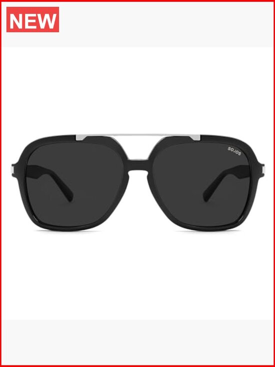 Polarized Aviator Sunglasses with UV400 Protection, Plastic Frame, Large main image 5
